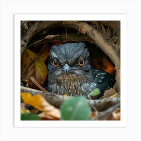 Owl In A Nest Art Print