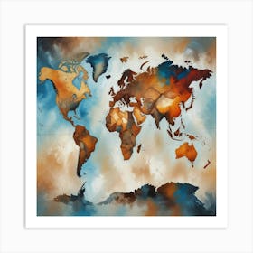 World Map Canvas Print 1 Art Print