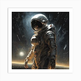 Astronaut In Space Art Print