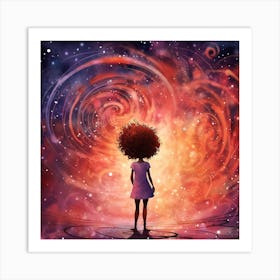 Girl In Space 1 Art Print