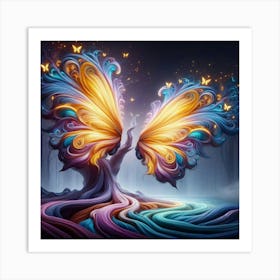 Butterfly Wings In The Forest Art Print