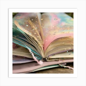 Shabby Chic Dreamy Mist Pastel Junk Journals Jump (1) Art Print