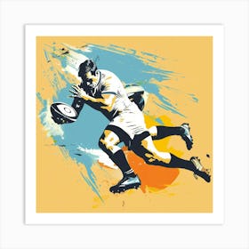 Rugby Player Running 1 Art Print