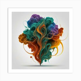 Beautiful paint of African nature with mixed bright colors 3 Art Print