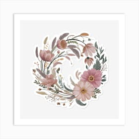 Floral Wreath 17 Art Print