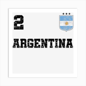 Argentina Jersey Number Two Argentinian Futebol Soccer Art Print