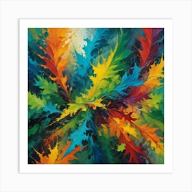 Rainbow Leaves Art Print