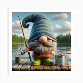 Fishing Gnome 5 Art Print