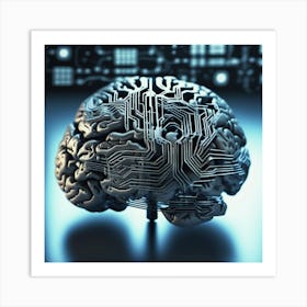 Brain On A Circuit Board 26 Art Print