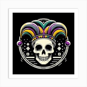 Mardi Gras Skull 1 Art Print