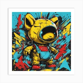 Andy Getty, Pt X, In The Style Of Lowbrow Art, Technopunk, Vibrant Graffiti Art, Stark And Unfiltere (28) Art Print