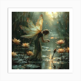 Fairy In Water Art Print