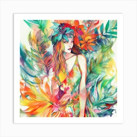 Tropical Girl Art Print