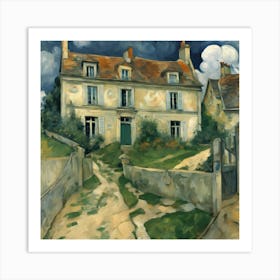 The House of Dr Gachet in Auvers-sur-Oise, Paul Cézanne 7 Art Print