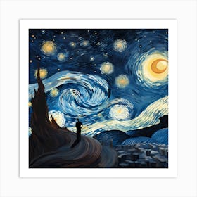 Stellar Harmony: Galactic Paint Elegance Art Print