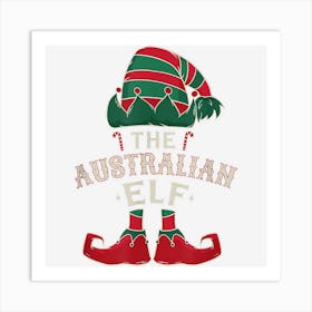 The Australian Elf Cute Ugly Christmas Sweater Family Art Print