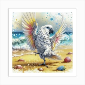 Parrot On The Beach Art Print