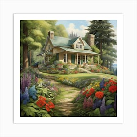 Cottage In The Woods art print Art Print