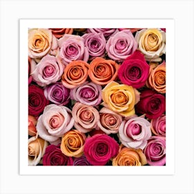 Colorful Roses Background 39 Art Print