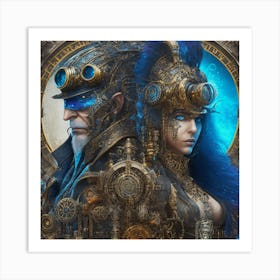 Steampunk Couple 2 Art Print