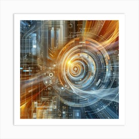 Futuristic Technology Background Art Print