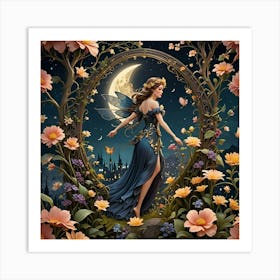 Fairy In The Moonlight Art Print