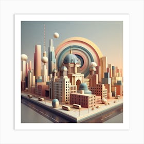 3d Cityscape 3 Art Print