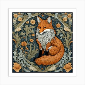 william morris inspired fox 3 Art Print