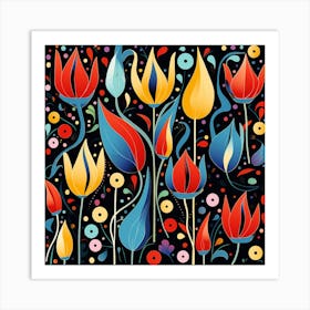 Colorful Tulips 2 Art Print