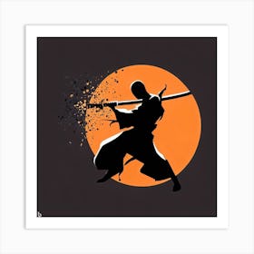 Samurai Warrior - Bo Staff - Wushu - Martial Arts 5 Art Print