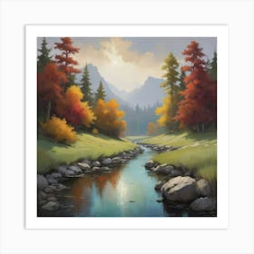 Autumn River art print Art Print