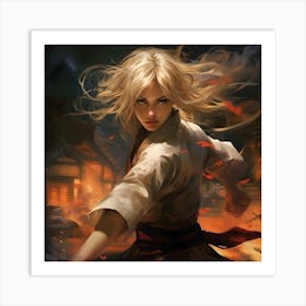 Ninja Girl Anime Art Print