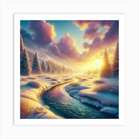 Winter landscape Art Print