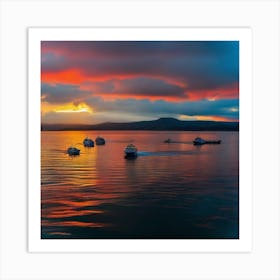 Sunset At Tasmania 1 Art Print