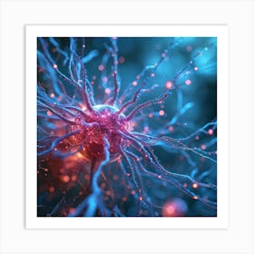 A Head Like 3d Render Nucleoli Luminescing In An Intricate Network Of Neural Connections Depicts A (6) Art Print