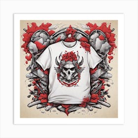 Skull T - Shirt Design Art Print