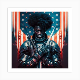 Black Man With Swords Art Print