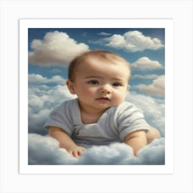 Baby In Clouds Art Print