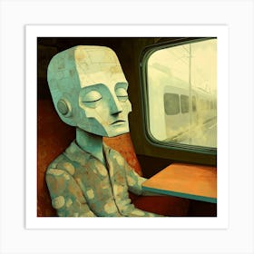 Man On A Train Art Print