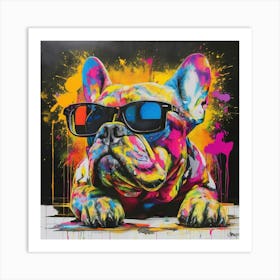 French Bulldog In Sunglasses Art Print