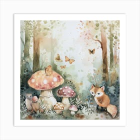 Fox In The Forest 1 Art Print