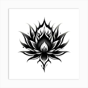 Lotus Flower Tattoo Design Art Print