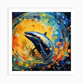 Dolphin In A Swirl Art Print