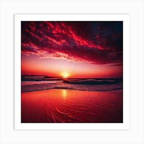 Sunset On The Beach 824 Art Print