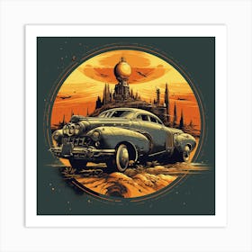 Car In The Desert Art Print