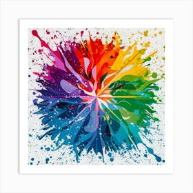 Rainbow Splatter Art Print