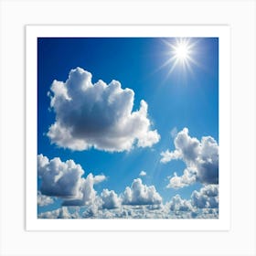 Blue Sky With Clouds 1 Art Print