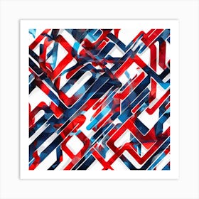 Abstract Red Blue Abstract Art Print