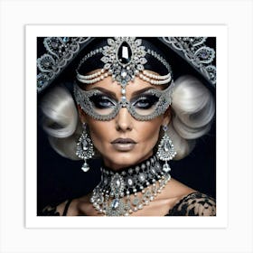 Woman In A Mask Art Print