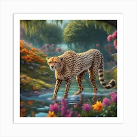 Cheetah In The Forest Art Print